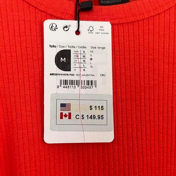 Desigual Coral Ribbed Knit Puff-Sleeve Mini Dress – Artsy Euro-Girl Chic M NWT - Picture 7 of 8